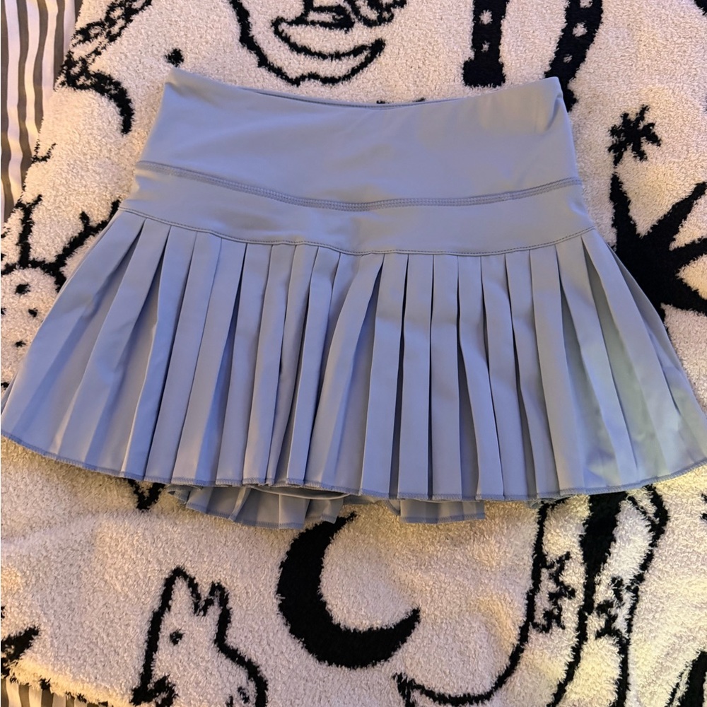 Chic Light Blue Pleated Mini Skirt